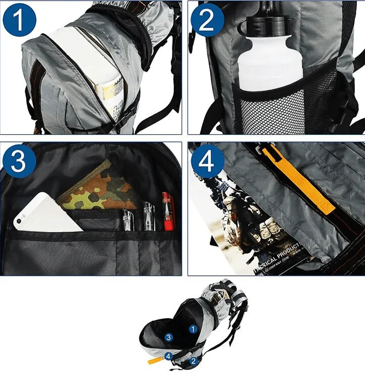 Lightweight Tactical Travel Rucksack for Hiking and Camping - SF0451