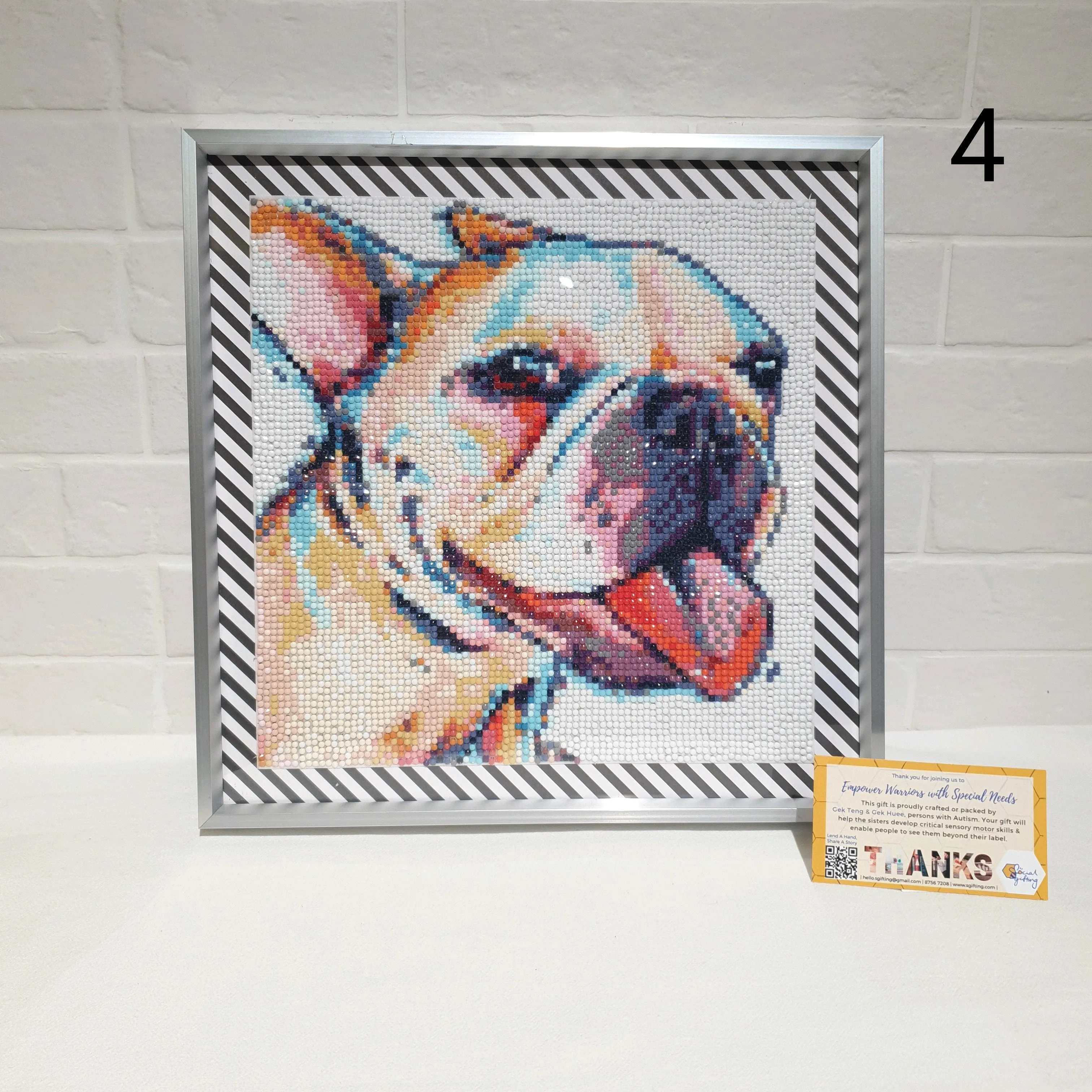 Pop Art Doggy Diamond Art with Sliver Frames