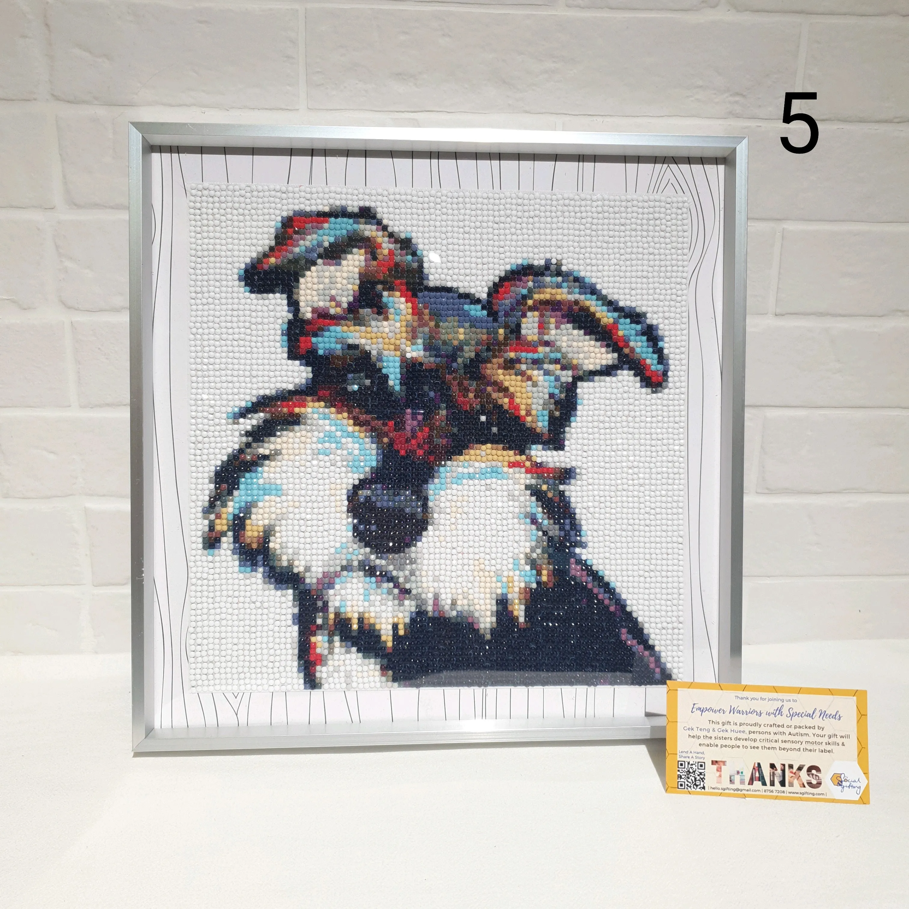 Pop Art Doggy Diamond Art with Sliver Frames
