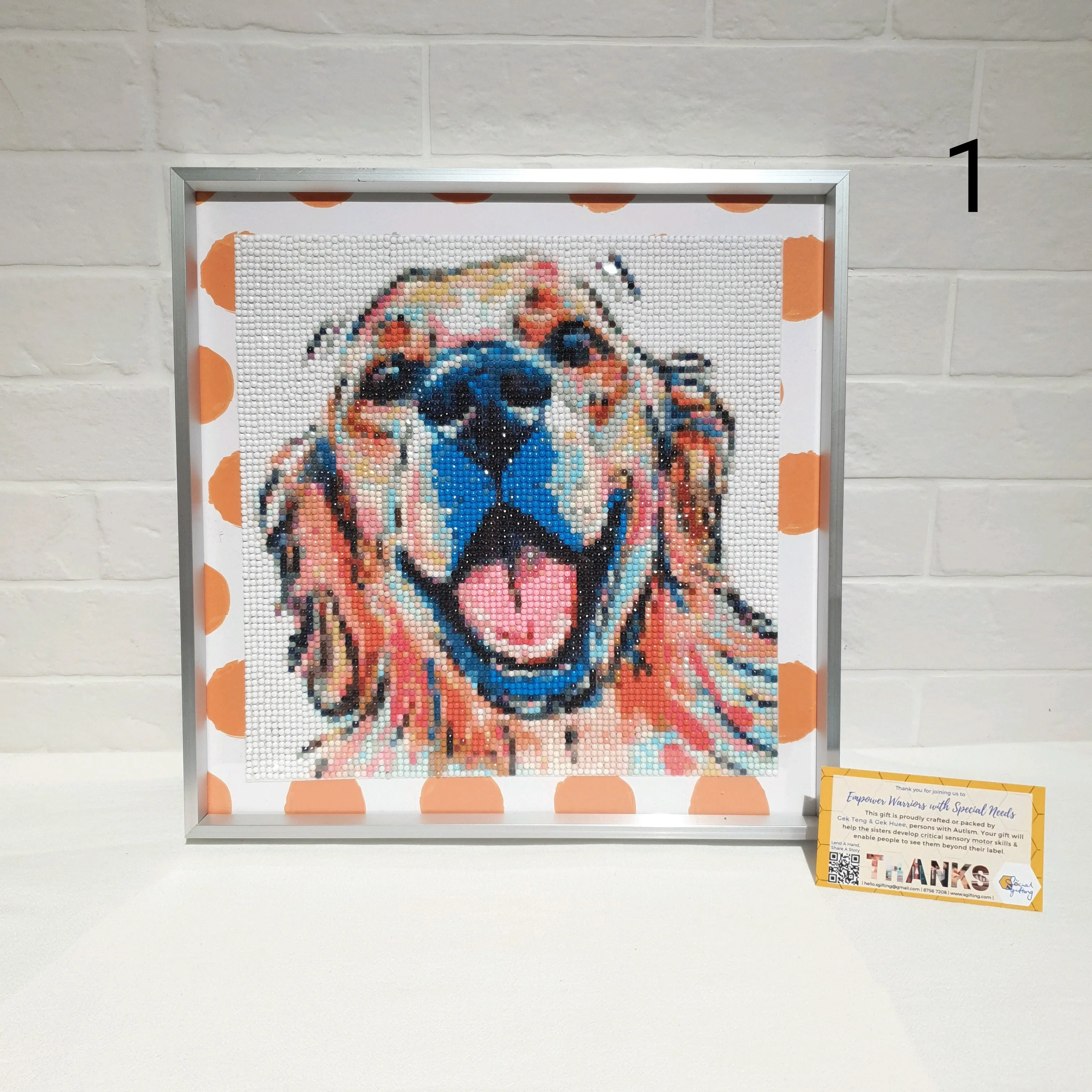 Pop Art Doggy Diamond Art with Sliver Frames