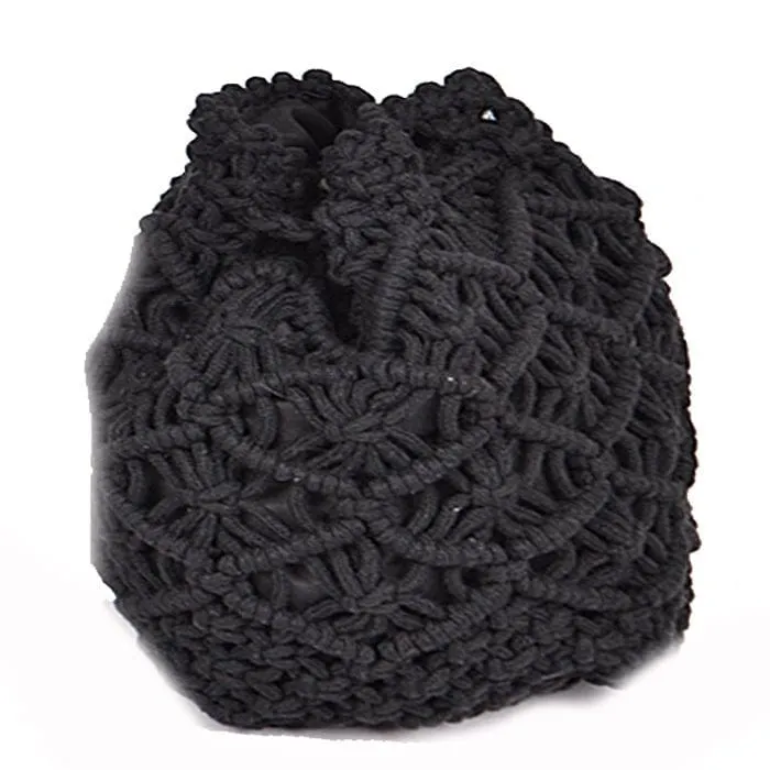 PP6937 Diamond Macrame Drawstring Drop Backpack