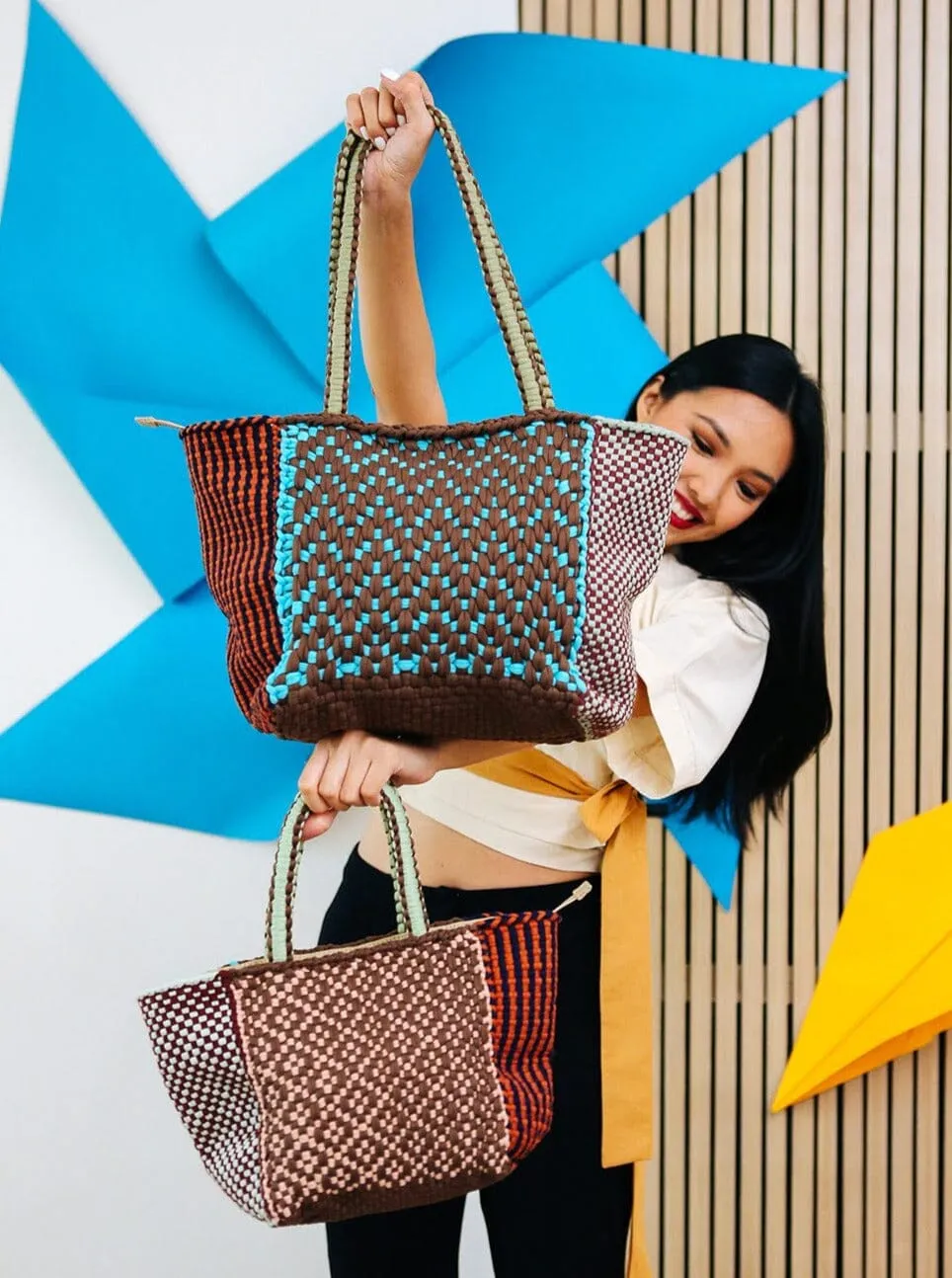 [Ready Today] Multi Weave Tote Large Santa Fe
