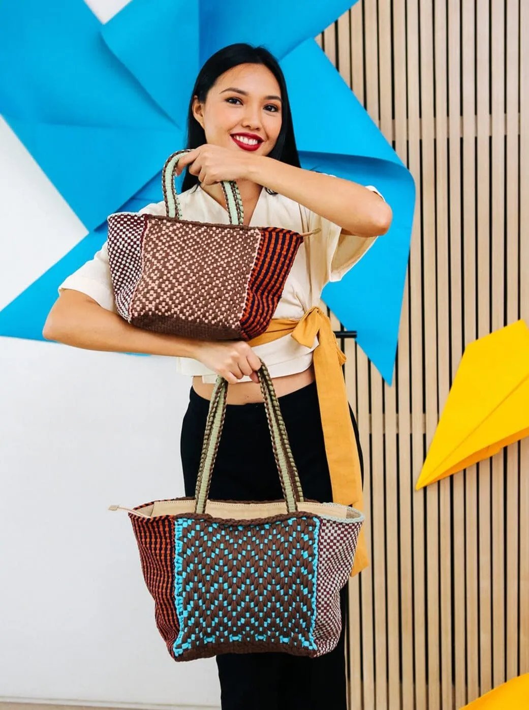 [Ready Today] Multi Weave Tote Large Santa Fe