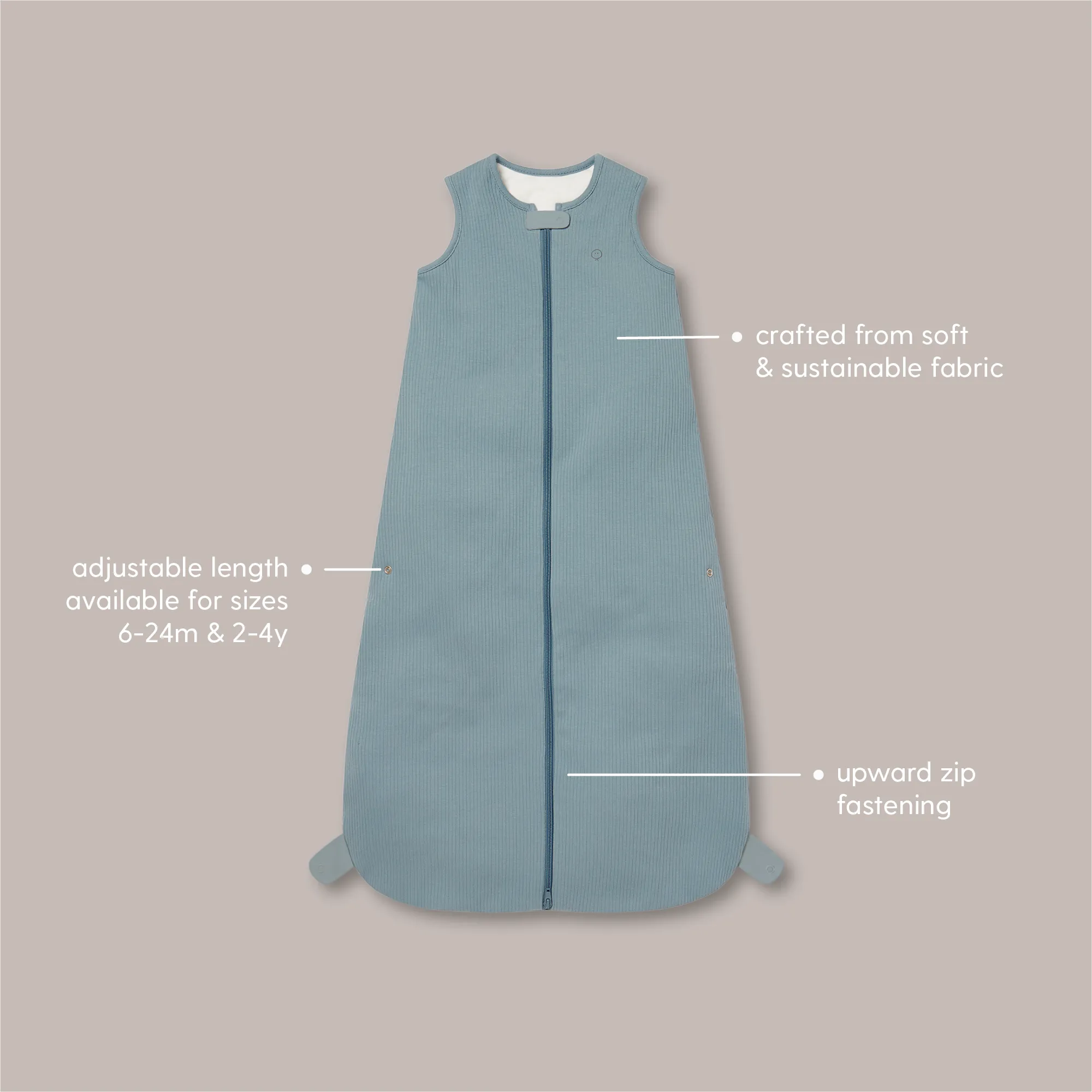 Ribbed Front Opening Sleep Sack 1.5 TOG