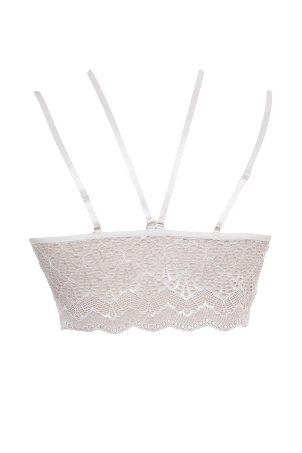 Sexy White Strappy Lace Bralette