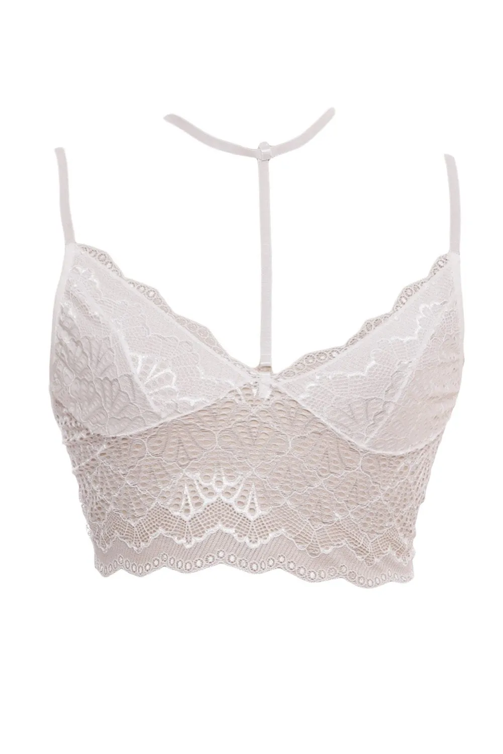 Sexy White Strappy Lace Bralette