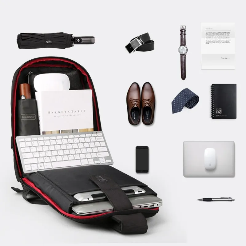 Sling Bag Anti-theft Fit in 13.3inch Laptop Waterproof with USB Quick Charging