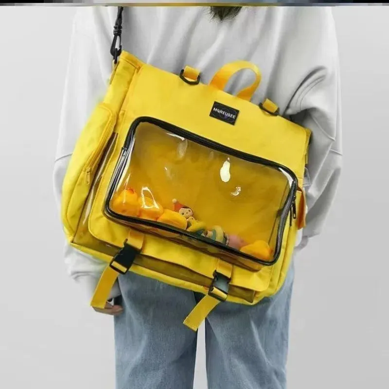 Sohiwoo Casual Women Backpacks Fashion Oxford Individuality Transparent Bag Female Large Capacity Commute Mochila Femenina