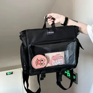 Sohiwoo Casual Women Backpacks Fashion Oxford Individuality Transparent Bag Female Large Capacity Commute Mochila Femenina