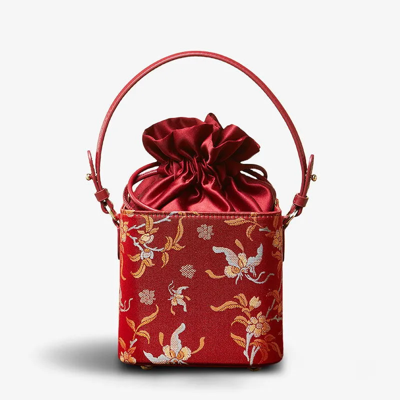 Song Brocade New Chinese Style Cube Bucket Bag
