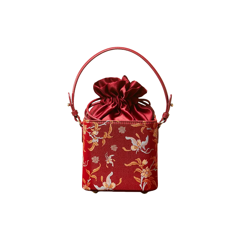 Song Brocade New Chinese Style Cube Bucket Bag