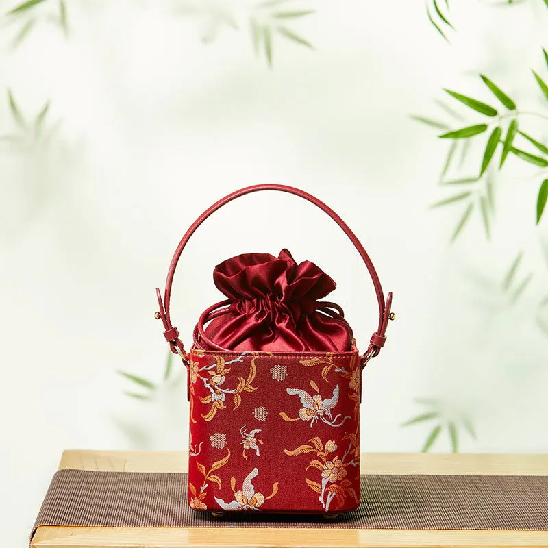 Song Brocade New Chinese Style Cube Bucket Bag