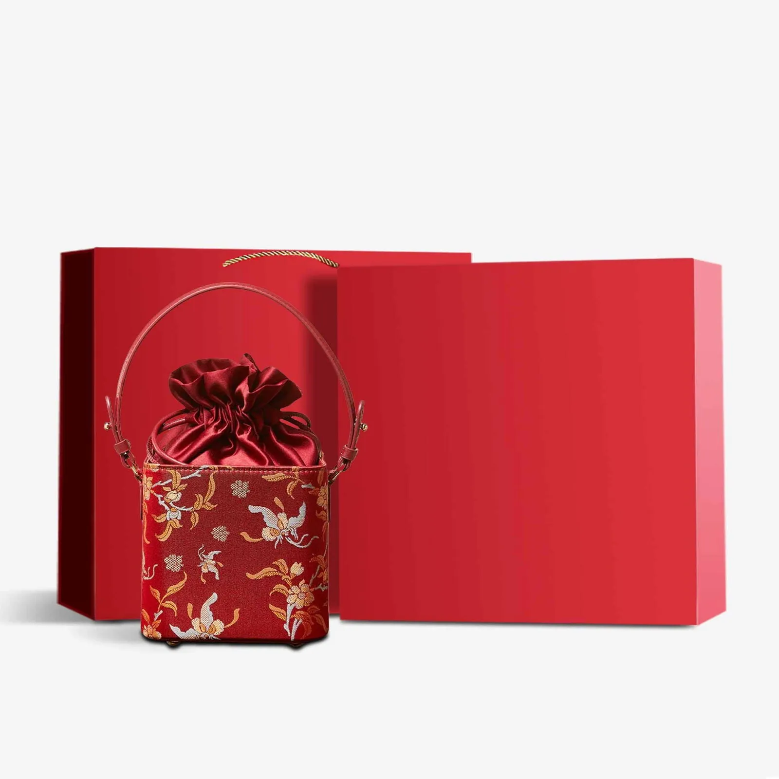 Song Brocade New Chinese Style Cube Bucket Bag