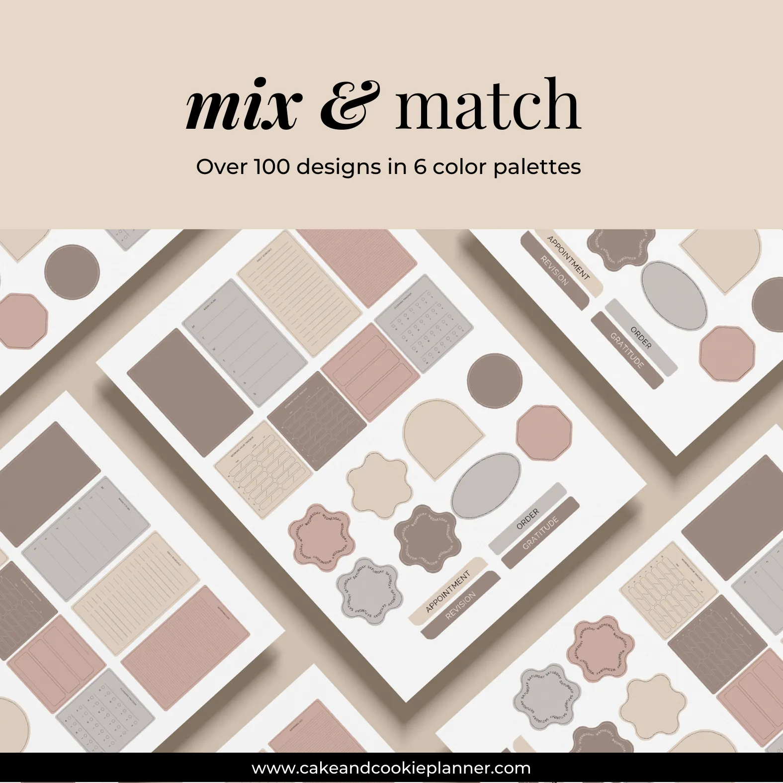 Stickies and Widgets - Neutral Contemporary - Digital Planner Stickers