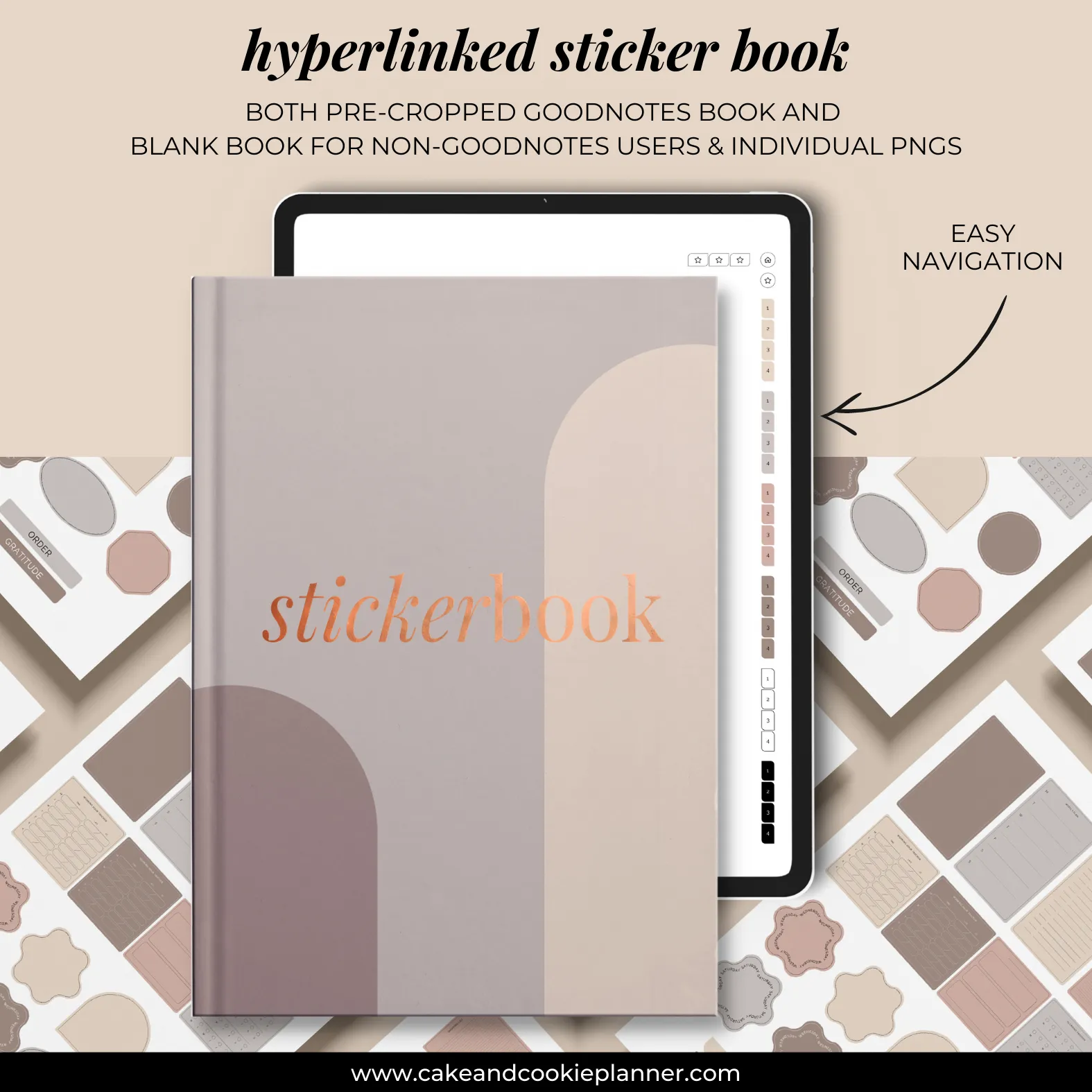 Stickies and Widgets - Neutral Contemporary - Digital Planner Stickers