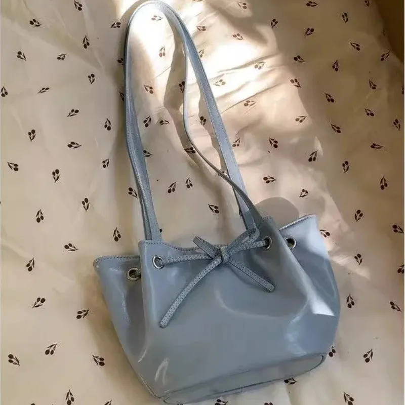 TAVIMART  -  Korean Sweet Girls Elegant Solid Shoulder Bags All Match Fashion Simple Underarm Bag 2024 Office Lady Fairy Chic Women Handbags