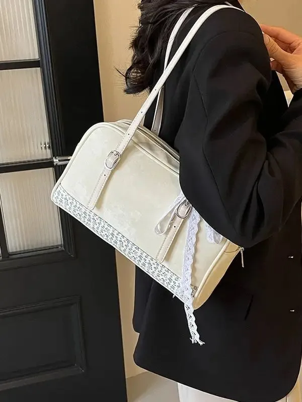 TAVIMART  -  Large Capacity Bag for Women's 2024 New Fashion Color Contrast Shoulder Versatile Texture for Commuting Bags