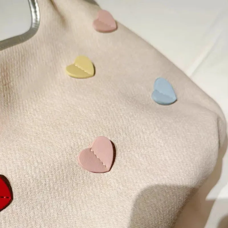 TAVIMART  -  Sweet Y2k Aesthetic Heart Top-Handle Bags Kawaii Cute Fashion All Match Shoulder Underarm Bag Casual Shopping Purse and Handbags