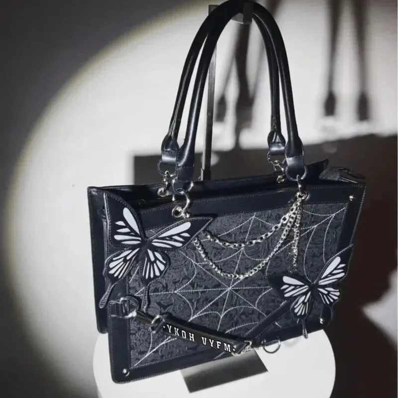 TAVIMART  -  Y2K Labyrinth Butterfly Spider Web Chain Handbags Fashion DIY Transparent Ita Bag Girl Lolita Gothic Tote Vintage Shoulder Bag