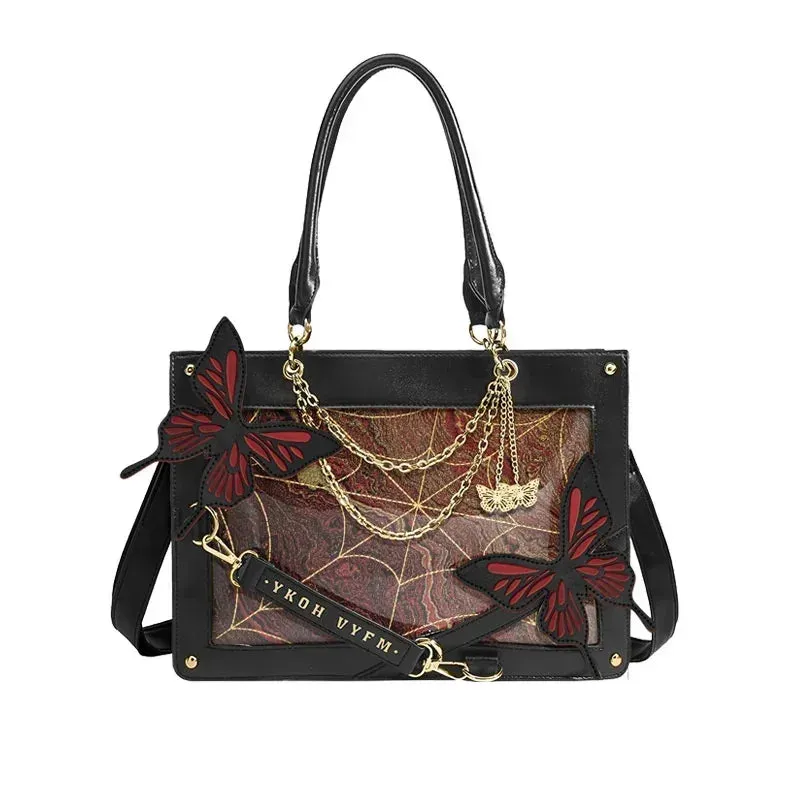 TAVIMART  -  Y2K Labyrinth Butterfly Spider Web Chain Handbags Fashion DIY Transparent Ita Bag Girl Lolita Gothic Tote Vintage Shoulder Bag