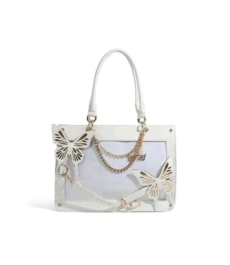 TAVIMART  -  Y2K Labyrinth Butterfly Spider Web Chain Handbags Fashion DIY Transparent Ita Bag Girl Lolita Gothic Tote Vintage Shoulder Bag