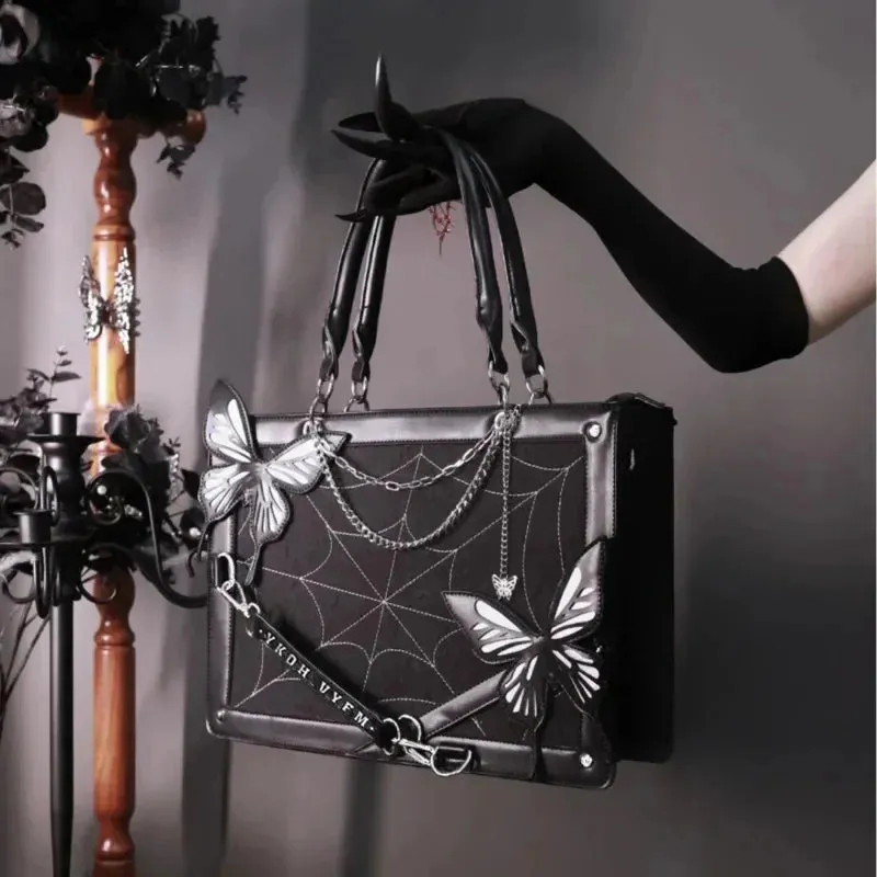 TAVIMART  -  Y2K Labyrinth Butterfly Spider Web Chain Handbags Fashion DIY Transparent Ita Bag Girl Lolita Gothic Tote Vintage Shoulder Bag