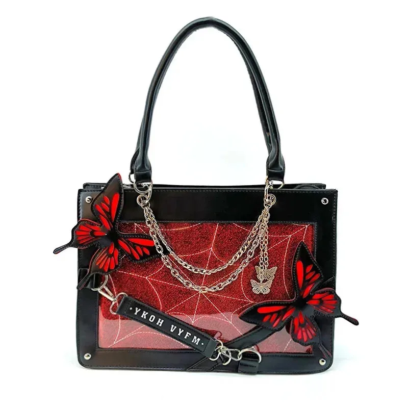 TAVIMART  -  Y2K Labyrinth Butterfly Spider Web Chain Handbags Fashion DIY Transparent Ita Bag Girl Lolita Gothic Tote Vintage Shoulder Bag