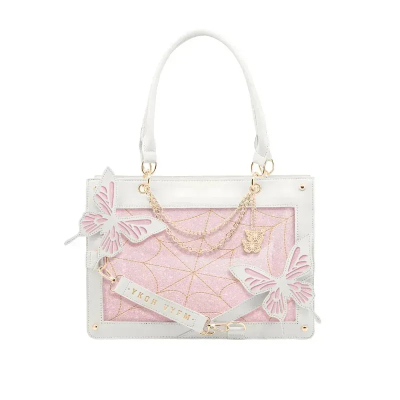 TAVIMART  -  Y2K Labyrinth Butterfly Spider Web Chain Handbags Fashion DIY Transparent Ita Bag Girl Lolita Gothic Tote Vintage Shoulder Bag