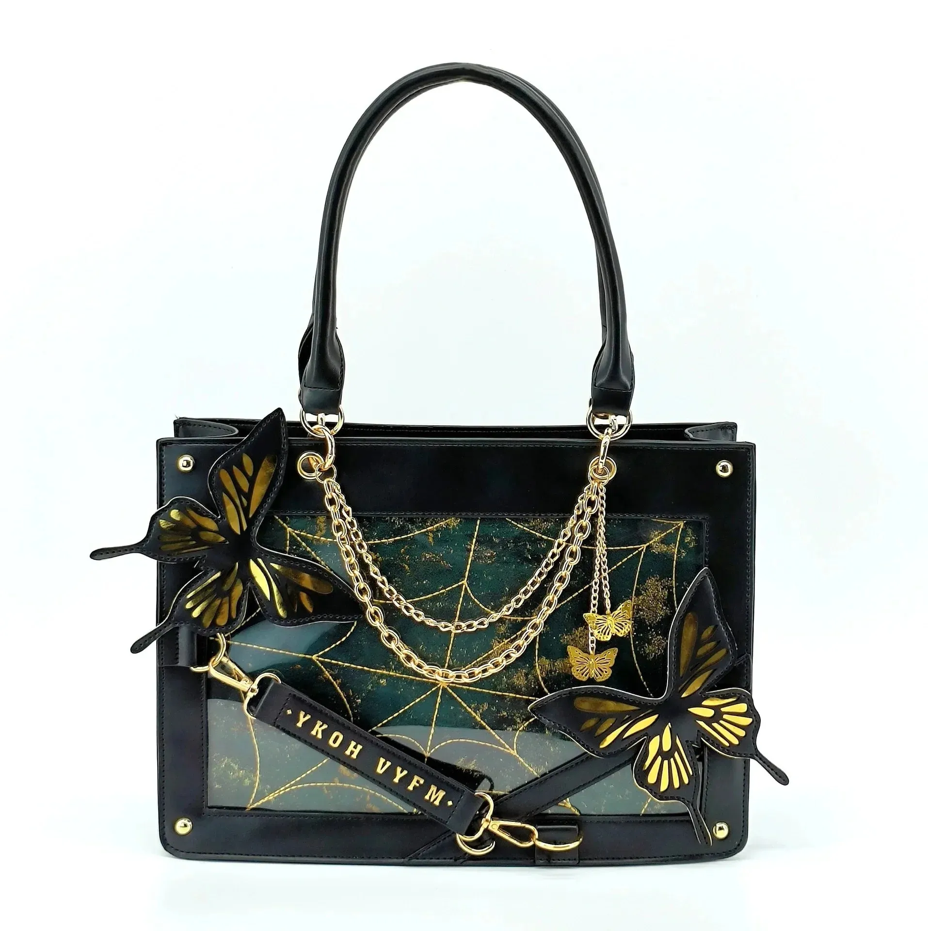 TAVIMART  -  Y2K Labyrinth Butterfly Spider Web Chain Handbags Fashion DIY Transparent Ita Bag Girl Lolita Gothic Tote Vintage Shoulder Bag