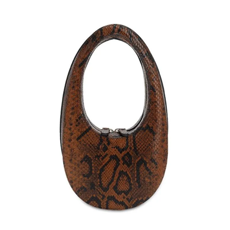 Three-Dimensional Egg-Shaped Snake Print Clutch
