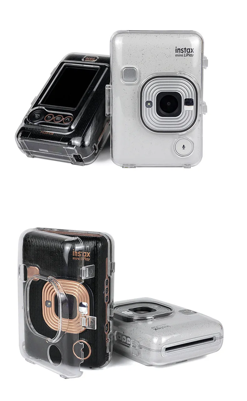 Transparent Case Crystal Protective Case PC Shell for Fujifilm Instax Mini Liplay Crystal Case with Rope Fitted Shell