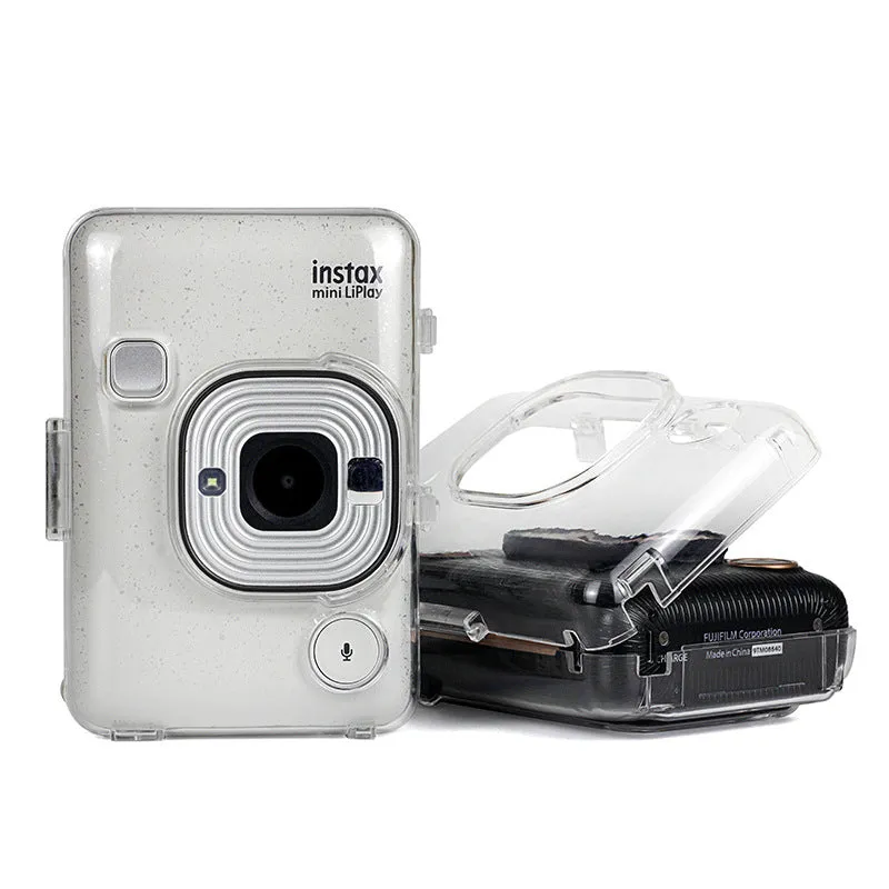 Transparent Case Crystal Protective Case PC Shell for Fujifilm Instax Mini Liplay Crystal Case with Rope Fitted Shell
