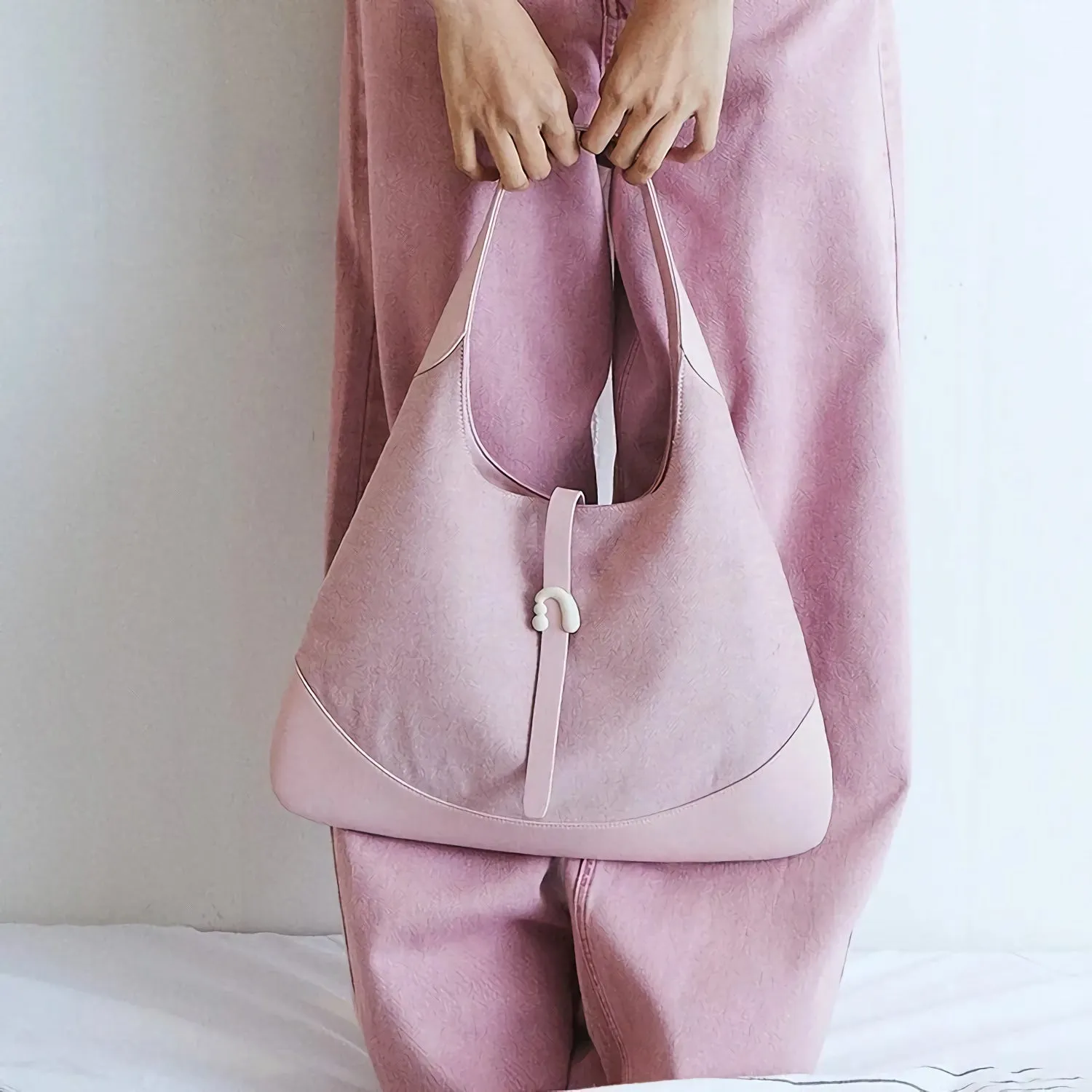 Triangle Denim Shoulder Tote