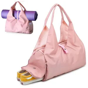 Womens Gym Bag with Yoga Mat Holder 10 Colors  Large Capacity Sports Duffel with Shoe Compartment, Ventilation, and Secure Mat Strap